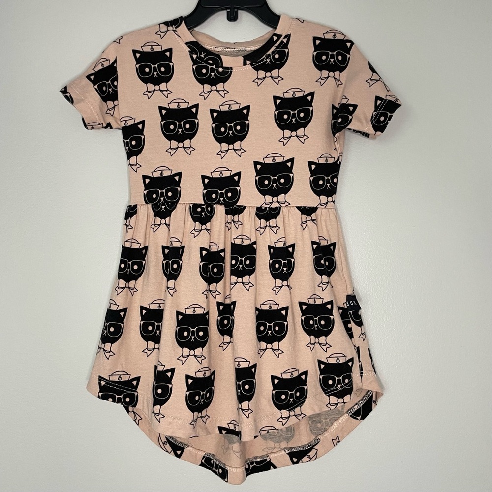 Huxbaby Sailor Cat Print Swirl Dress